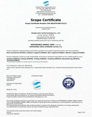 Auf KnitSeek veröffentlichtes RWS-Scope-Zertifikat eines anderen Rechtsträgers