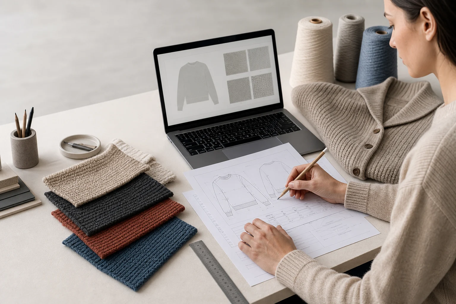 Technische Entwicklung eines Strickmodells